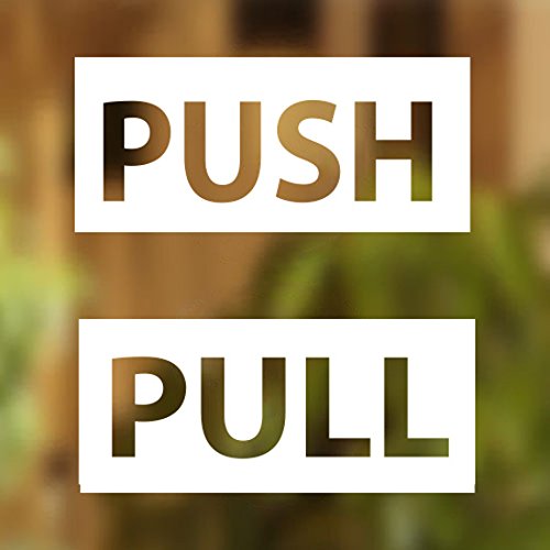 Pull Push Door Stickers Shop Window Salon Bar Cafe Restaurant Office Vinyl Sign by Wall4stickers von Wall4stickers