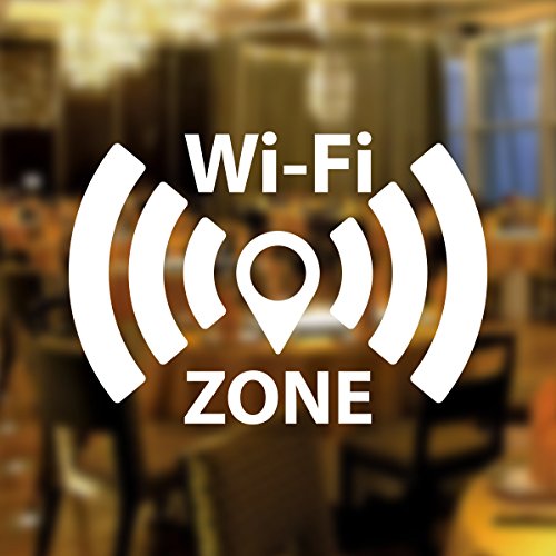 Wall4stickers Gratis WiFi Zone Fenster Schild Vinyl Aufkleber Grafiken Cafe Shop Salon Restaurant von Wall4stickers