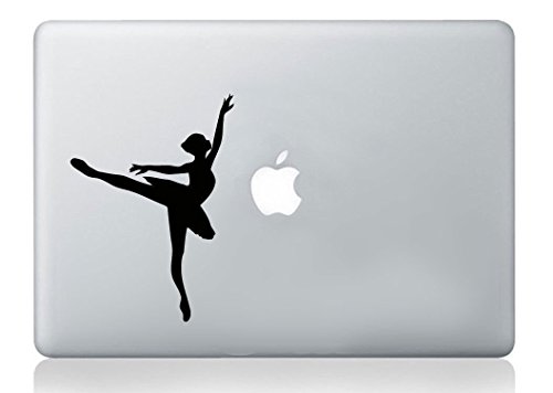 Laptop-Aufkleber, Tanzende Ballerina-Silhouette, Vinyl-Aufkleber, Wandbild, kompatibel mit Apple MacBook von Wall4stickers