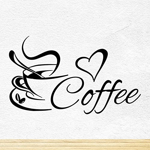 Wand-Kunst Liebe Kaffeetassen Küche Wand Tee-Aufkleber Vinyl-Aufkleber Restaurant Pub Dekor von Wall4stickers