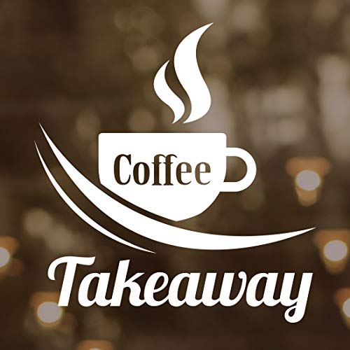 Wandaufkleber Kaffee zum Mitnehmen für Küche Geschäft Küche Geschäft Dekoration Vinyl-Aufkleber Vintage-Stil Tasse Tür Schriftzug abnehmbares Wandbild Pub Büro Take Away Deko Menü von Wall4stickers