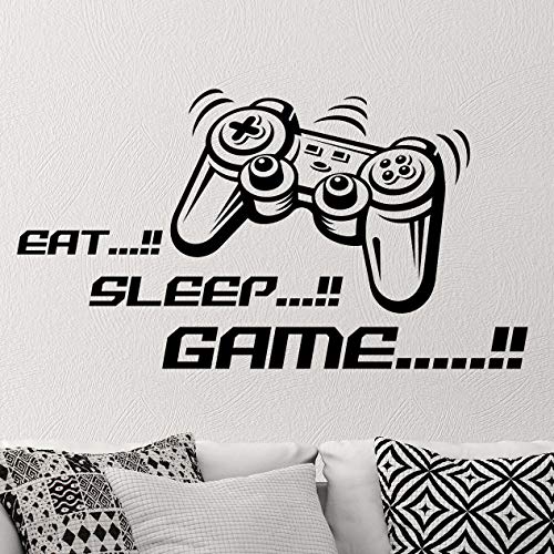 Eat Sleep Game Joystick Wandaufkleber Kinderzimmer Dekoration Schriftzug Zitat von Wall4stickers