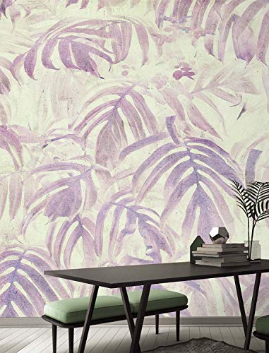 ROTOLI Moderne Tapete Tropische Wand komplett L - 456x300cm violett von Wall81