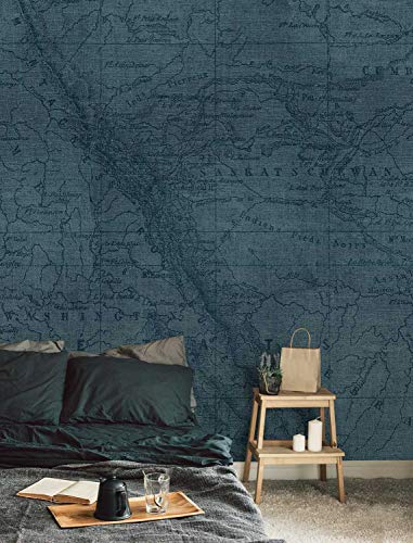 Wall81 The Rockies Tapeten, Textilfasern, blau, L-456x300cm von Wall81