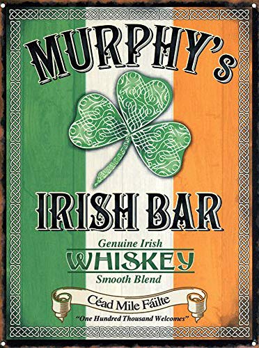 WallAdorn Murphy's Irish Bar Echter Irish Whisky Eisen Poster Malerei Blechschild Vintage Wanddekor für Cafe Bar Pub Home Bier Dekoration Handwerk von WallAdorn