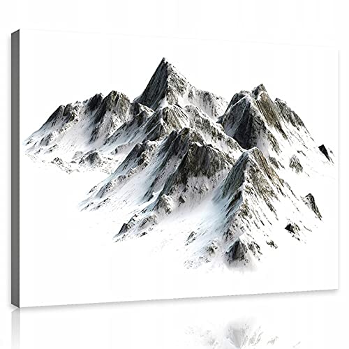 Bilder Berge Weiß Natur Modern Schlafzimmer Wohnzimmer Leinwandbilder Wandbild Kunstdruck Wandbilder Wand Bild auf Leinwand UV-Beständig Aufhängefertig (PP10631, O4 (60 x 40 cm)) von WallArena