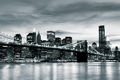 FORWALL Fototapete Vlies Wanddeko New York City und Brooklyn Bridge VEXL (208cm. x 146cm.) AMF226VEXL Stadt/städtisch von WallArena