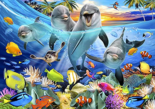 Fototapete Aquarium Unterwasser Fische Kinderzimmer Kinder Vlies Tapete Latexdruck UV-Beständig Geruchsfrei Hohe Auflösung Montagefertig (12851, VEL (152x104 cm) 1 Bahn) von WallArena