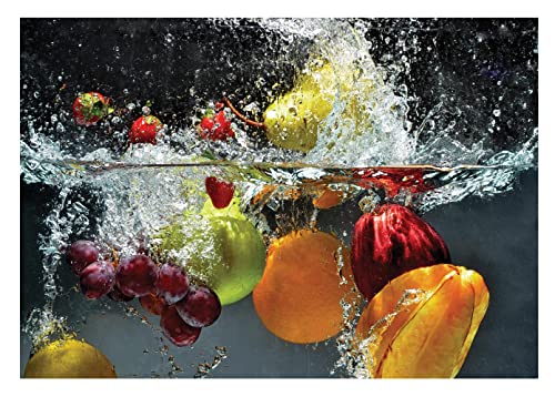 Fototapete Küche Obst Wasser - inkl. Kleister - für Esszimmer Küchetapette Vlies Tapete Vliestapete Wandtapete Motivtapeten Montagefertig (104x70 cm) von WallArena