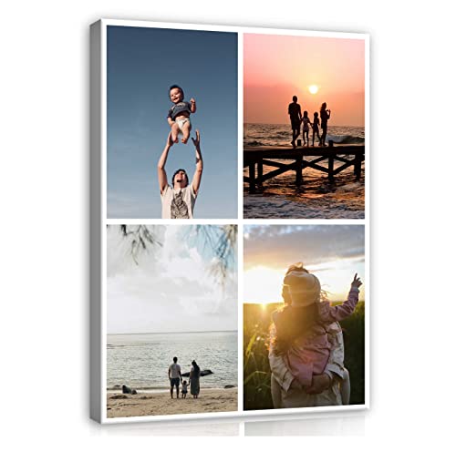 Ihr Foto auf Leinwand Hochformat 40x30 cm - Fotocollage 4 Fotos auf Leinwand - Leinwandbild Canvas Ihr eigenes Wandbild mit Wunschmotiv Personalisiertes Leinwandbilder als Geschenk Kunstdruck von WallArena