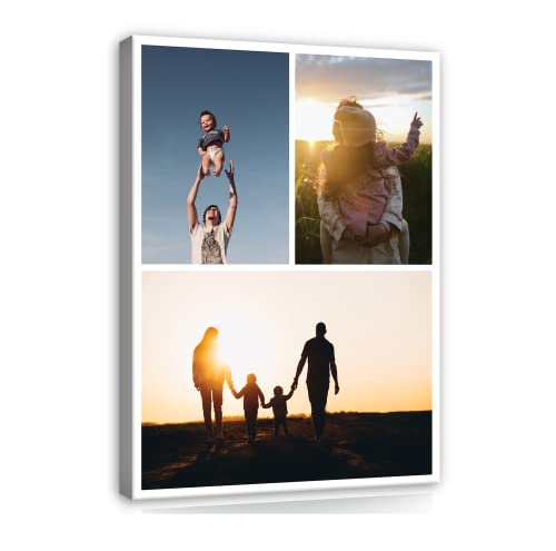 Ihr Foto auf Leinwand Hochformat 60x40 cm - Fotocollage 3 Fotos auf Leinwand - Leinwandbild Canvas Ihr eigenes Wandbild mit Wunschmotiv Personalisiertes Leinwandbilder als Geschenk Kunstdruck von WallArena