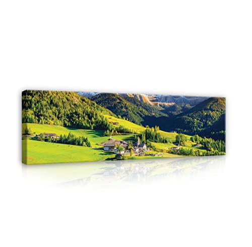 Panorama Bilder Lanschaft Berge Natur 145x45 cm | Modern Leinwandbild XXL Canvas Leinwand Bilder Groß Wandbilder für Schlafzimmer Wohnzimmer Wandbild Kunstdruck Wand Bild auf Leinwand Aufhängefertig von WallArena