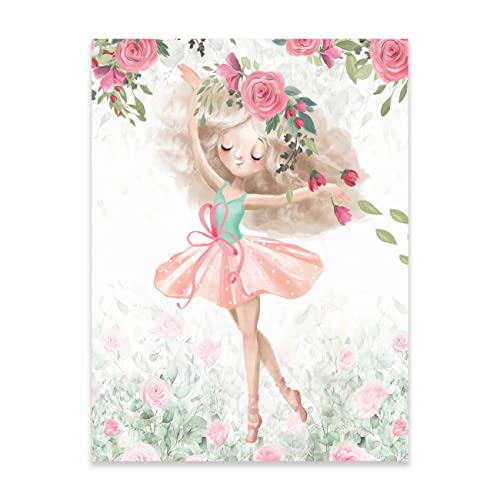 Poster Kinderzimmer Mädchen Ballerina 50x70 cm Hochformat - OHNE RAHMEN XXL Wandposter Kunstdruck Fotoposter Wandbild Wandbilder Wand Bild auf Poster Kinderposter von WallArena