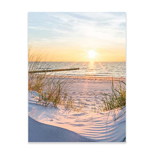 Poster Strand und Meer Natur 30x40 cm Hochformat - OHNE RAHMEN XXL Wandposter Kunstdruck Fotoposter Wandbild Wandbilder Wand Bild auf Poster Wohnzimmer Schlafzimmer Küche von WallArena