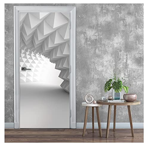 Türtapete Selbstklebend 3D Effekt Tunnel - 91x211 cm einteilig - Türposter Fototapete für Tür Wohnzimmer Küche Badezimmer Türaufkleber Türfolie UV-Beständig Montagefertig von WallArena
