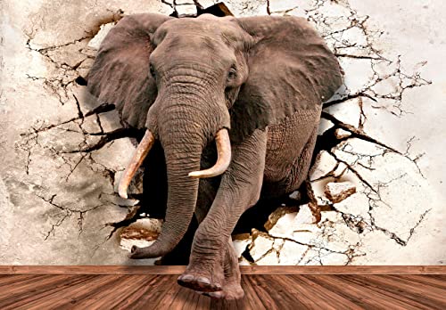 Vlies Fototapete Elefant 3D EFFEKT Abstrakt Optik Wand Tiere - inkl. Kleister - für Wohnzimmer Schlafzimmer Vliestapete Wandtapete Vlies Tapete Motivtapeten Montagefertig (104x70 cm) von WallArena