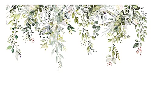 Vlies Fototapete Blätter grün Natur Pflanzen Botanik - inkl. Kleister - für Wohnzimmer Schlafzimmer Vliestapete Wandtapete Vlies Tapete Motivtapeten Montagefertig (152x104 cm) von WallArena