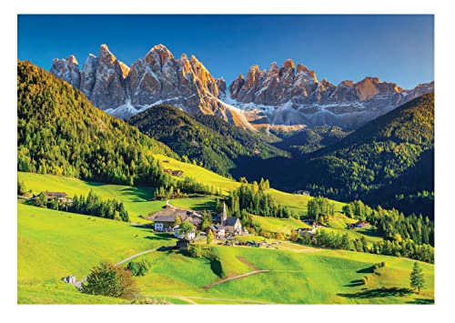 WallArena - Vlies Fototapete Berge Alpen Landschaft Natur Gebirge Landschaft 416x254 cm - Fototapeten - Tapeten - für Wohnzimmer Schlafzimmer - Vliestapete Wandtapete Tapete 3D Effekt- inkl. Kleister von WallArena