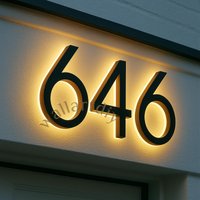 Moderne Beleuchtete Led-Hausnummern Hinterleuchtete Floating Metal Acryl Adresse Benutzerdefinierte 3D-Hausnummer - Wetterfest Moderne Beleuchtete Led-Hausnummern Hinterleuchtete Floating Metal Acryl Adresse Benutzerdefinierte 3D-Hausnummer - Wetterfest von WallArtDIY