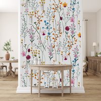 Blumentapete | Schälen Und Aufkleben Abnehmbar Wandbild Art Deco Tapete Moderne Trendige von WallArtLA