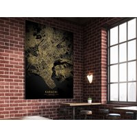Karatschi Map Poster Gold Glitter Pakistan Kunst von WallArtMap