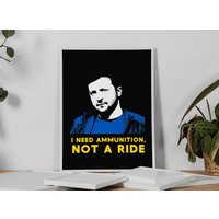 Präsident Selenskyj I Need Munition Not A Ride Poster, Selenskyj Wandkunst, Stand With Ukraine Poster von WallArtMap