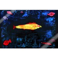 The Golden Fish Poster, Abstrakter Kunstdruck, Paul Klee, Gold Print Uk, Eu Usa Inlandversand von WallArtPrints4uUSA