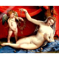 Venus Und Amor Urinierendes Plakat Vintage Cupid Druck Gegenenenz Lotto Circa 1530 Großbritannien, Eu Usa Inlandsversand von WallArtPrints4uUSA