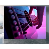 Gitarren-Wanddekor-Tapeten-Wandbild Selbstklebende Gitarrengrafiken Für Musikstudios Und Unterhaltungsräume von WallArtsOnline