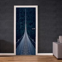 Lange Brücke - Tür Dekoration Natur Wandbilder Peel & Stick Sticker Vinyl Wrap Wrap Schlafzimmer Haustür Deko von WallArtsOnline