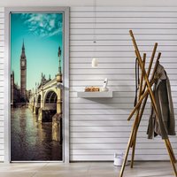 Natur Tür Wandbilder - Peel & Stick Sticker Vinyl Wrap Türfolie Schlafzimmertür Haustür Dekor Big Ben von WallArtsOnline