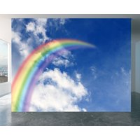 Regenbogen-Wanddekoration Tapete Zum Abziehen Und Aufkleben, Büro-Wandbild, Große Landschaftskunst von WallArtsOnline