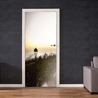 Tür Wandbild - Vinyl Türverkleidung Sonnenuntergang Laterne Vinyl Abdeckung Grafik Design von WallArtsOnline