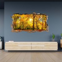 Wandtattoo Bäume in Sonne Herbst Thema 3D Loch Der Wand Effekt Selbstklebend Kunst Aufkleber Wandbild von WallArtsOnline