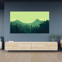 Wandtattoo Berge in Farbe Motiv Poster Selbstklebend Kunst Aufkleber Wandbild von WallArtsOnline