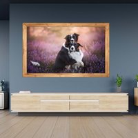 Wandtattoo Border Collies Hunde Rahmen Selbstklebend Kunst Aufkleber Wandbild von WallArtsOnline