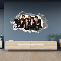 Wandtattoo Bts Korean Boys Band 3D Hole in The Wall Effekt B Selbstklebend Kunst Aufkleber Wandbild von WallArtsOnline