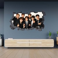 Wandtattoo Bts Korean Boys Band 3D Hole in The Wall Effekt C Selbstklebend Kunst Aufkleber Wandbild von WallArtsOnline