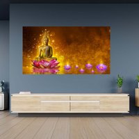 Wandtattoo Buddha Auf Der Lotus Blume Poster Selbstklebend Kunst Aufkleber Wandbild von WallArtsOnline