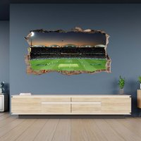 Wandtattoo Cricket Stadion Sport 3D Hole in The Wall Effekt Selbstklebend Deko Kunst Dekor Wandbild von WallArtsOnline