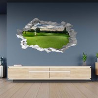 Wandtattoo Golfplatz Thema 3D Hole in The Wall Effekt B Selbstklebend Aufkleber Kunst Dekor Wandbild von WallArtsOnline