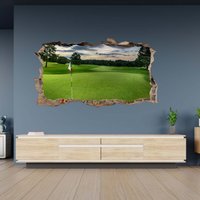 Wandtattoo Golfplatz Thema 3D Loch in Der Wand Effekt Selbstklebend Aufkleber Kunst Dekor Wandbild von WallArtsOnline