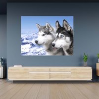 Wandtattoo Husky in Bergen Thema Poster Selbstklebend Kunst Aufkleber Wandbild von WallArtsOnline