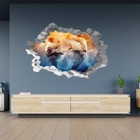 Wandtattoo Karate Kampf 3D Hole in The Wall Effekt B Selbstklebend Kunst Deko Wandbild von WallArtsOnline