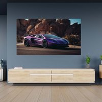 Wandtattoo Lamborghini Violet On Road Poster Selbstklebend Kunst Aufkleber Wandbild von WallArtsOnline