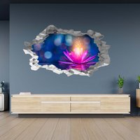 Wandtattoo Lotus Blume Meditation Entspannung 3D Loch in Der Wand Effekt B Selbstklebend Kunst Aufkleber Wandbild von WallArtsOnline