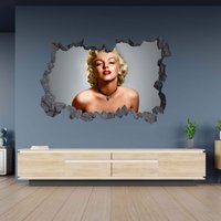 Wandtattoo Marilyn Monroe Thema 3D Hole in The Wall Effekt C Selbstklebend Kunst Aufkleber Wandbild von WallArtsOnline