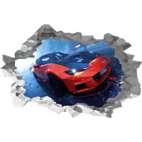 Wandtattoo Mazda Rot Sportwagen 3D Loch in Der Wand Effekt B Selbstklebend Kunst Aufkleber Wandbild von WallArtsOnline
