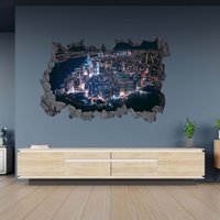 Wandtattoo New York Motiv 3D Hole in The Wall Effekt C Selbstklebend Kunst Aufkleber Wandbild von WallArtsOnline