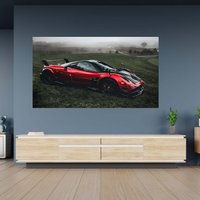 Wandtattoo Red Pagani Sportwagen Poster Selbstklebend Kunst Aufkleber Wandbild von WallArtsOnline